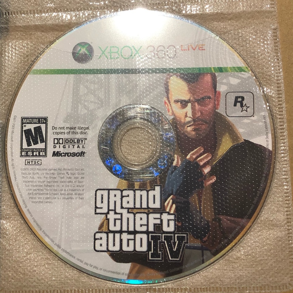 3/$40 Grand Theft Auto IV for Xbox 360 Disc Only